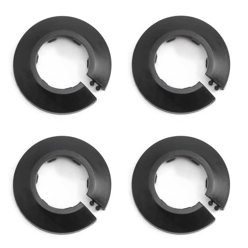 MroMax Fit 1.26"" Outer Diameter Flange Water Pipe Cover Decoration Black Pipe Cover Radiator PP Plastic 32mm Escutcheon Pipe Collar for Wall Pipe Tube Decoration 4Pcs - Image 1